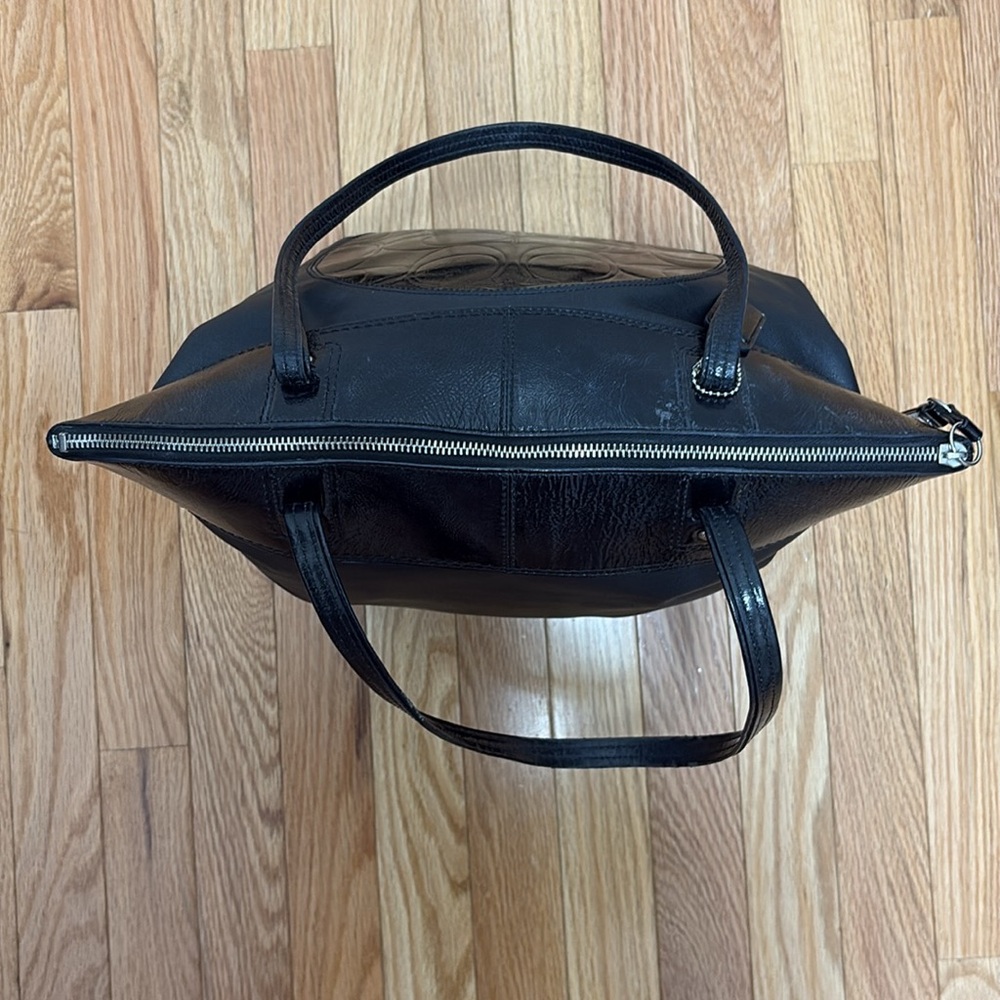 COACH Large Black Zippered Tote Bag‎ - Picture 6 of 13